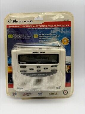 Midland WR-120 NOAA Emergency Weather Alert Radio Alarm Clock NEW Sealed‎